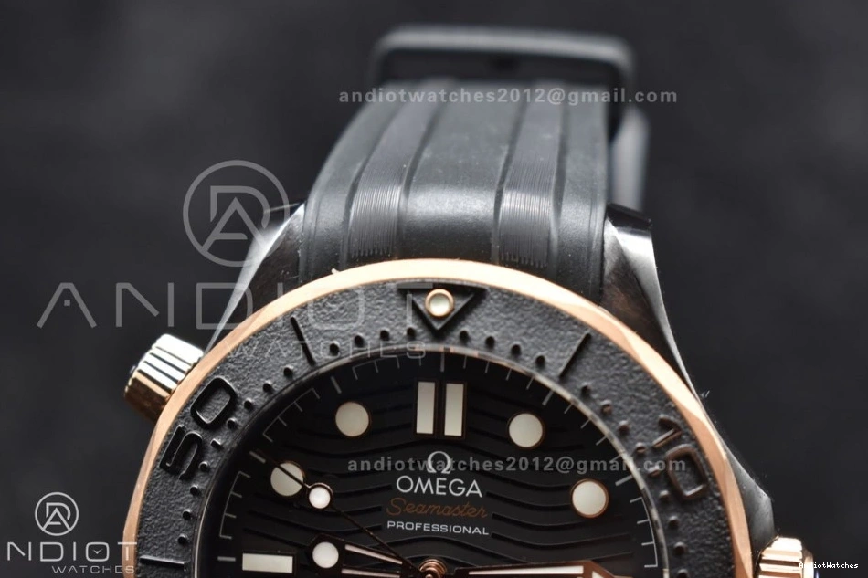 Best Black Seamaster VSF Black Neat Bezel Strap Rubber 43.5mm A Dial 300m Edition on 1070 1:1 RG Black Ceramic 1205